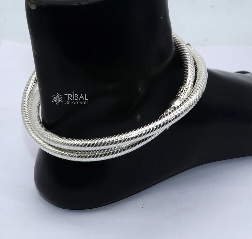 925Sterling silver Handmade plain design indian traditional women's kada nsfk112 - Image 2 of 4