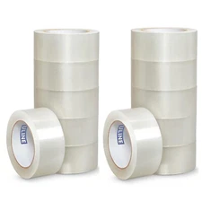 (12) ULINE S-423 2" x 110yds 2mil PACKING / SHIPPING TAPE ROLLS TWELVE TOTAL