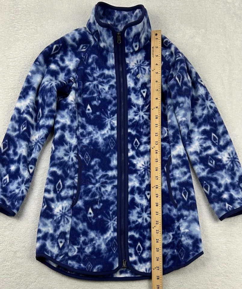 Chaqueta Columbia Disney Frozen Niña M 10/12 Azul Blanco Vellón Cremallera Completa Exterior Foto 2 de 4