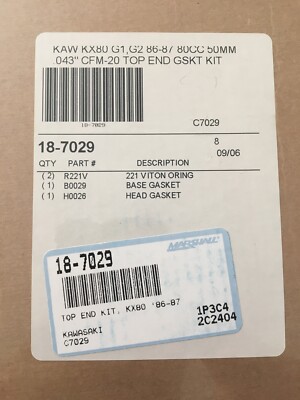 Top End Gasket Kit For 1987 Kawasaki KX80 Offroad Motorcycle