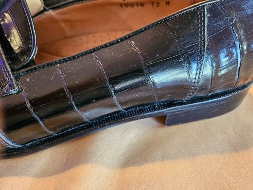 Belvedere Genuine Alligator mens dress casual shoes US 12 Black - Picture 8 of 8