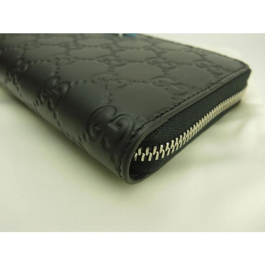 Gucci Portefeuille Long Fantôme Cuir Brillant Noir GG Supreme Rond Zip Long Wallet