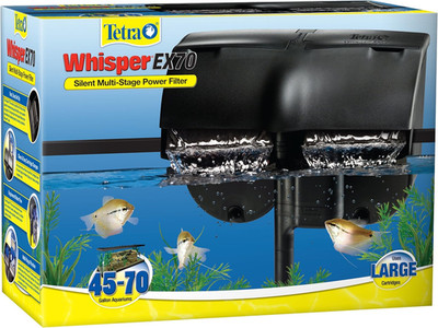 Whisper EX 70 Filter for 45 to 70 Gallon Aquariums, Silent Multi-Stage Filtratio