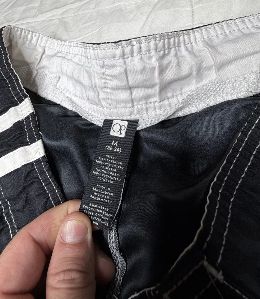 Bañador/Board Shorts OP Ocean Pacific para hombre negro/blanco talla M 32-34 Foto 2 de 4