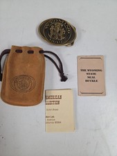 Vintage Oval Brass Belt Buckle Wyoming 1890 Heritage Mint Ltd. CX-2354