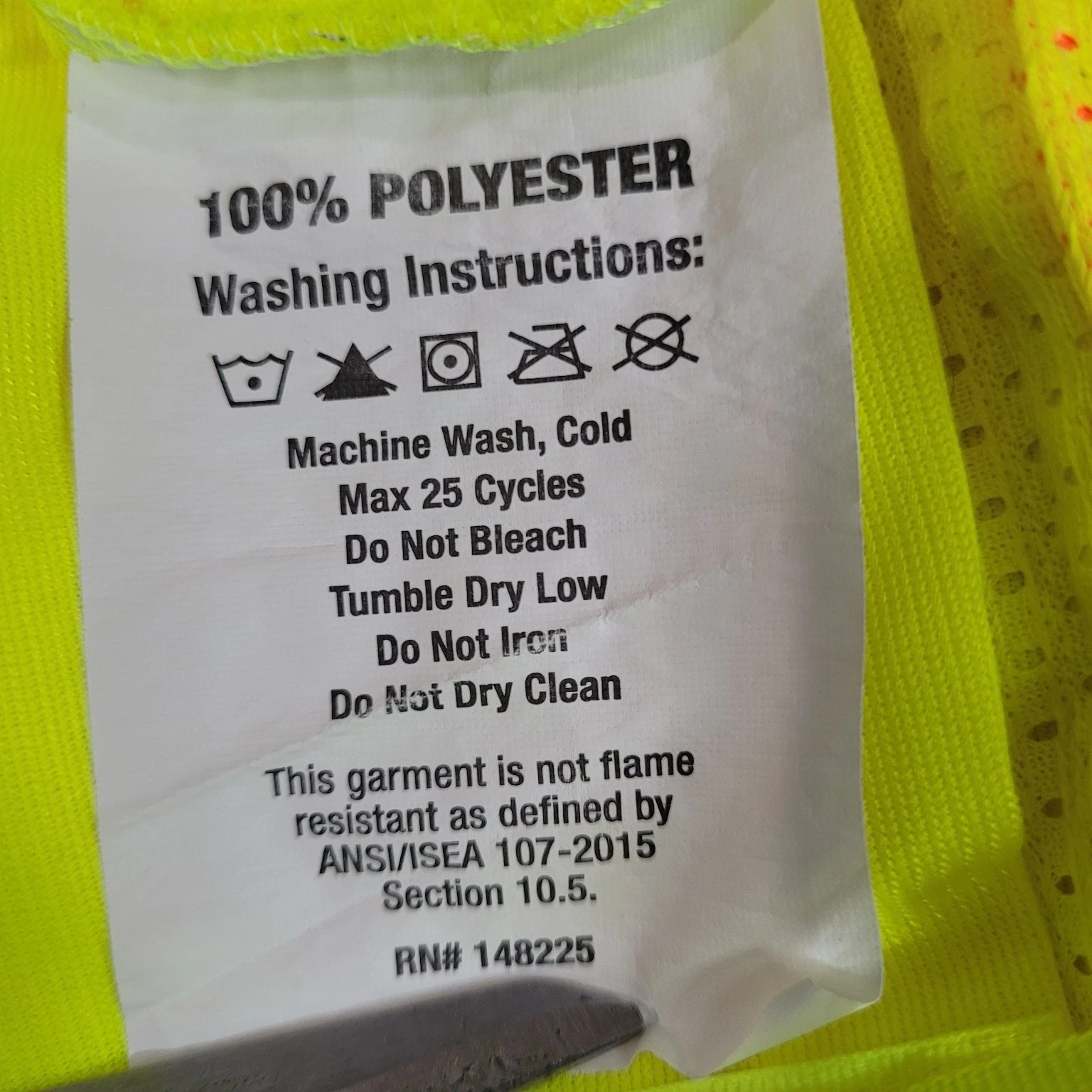 Radwear Men's Hi-Vis Yellow Safety Vest L Reflective Class 3 Ansi Workwear image 9