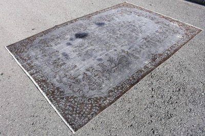 Vintage Turkish Rug 6,3x9,6 ft (192x294 cm), Gray Wool Rug
