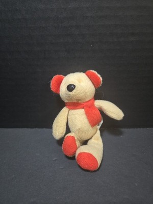 Oriental Trading 5'' Mini Brown Bear Red Ears/Feet/Scarf, Only Nose, No Eyes/mout