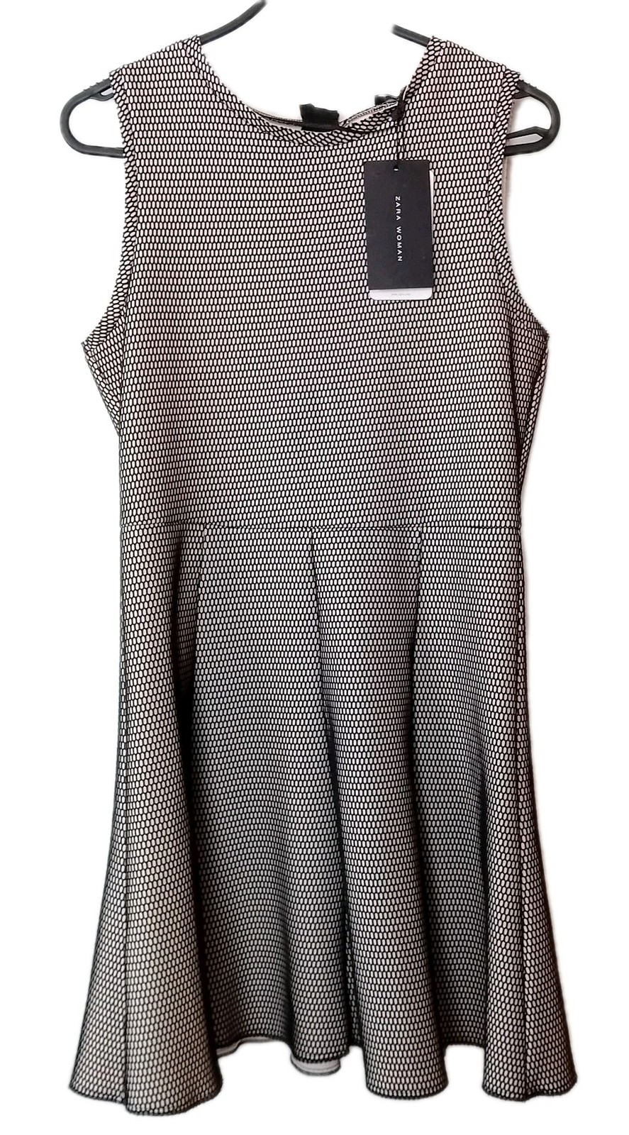 Zara Women's Scuba Net Mesh Fit&Flare Skater Mini Dress Sz L NWT Wedding Events