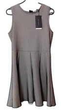 Zara Women's Scuba Net Mesh Fit&Flare Skater Mini Dress Sz L NWT Wedding Events