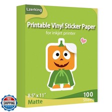 Lzerking Printable Vinyl Sticker Paper for Inkjet Printer 100 She