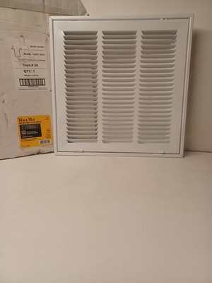 1 Everbilt 14 in. x 14 in. Steel Return Air Filter Grille in White