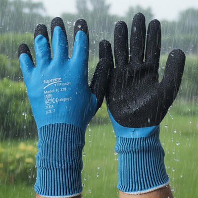 Heavy Duty Rubber Waterproof Gloves Chemical Resistant Industrial Safety Work