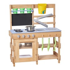 Uimoso Outdoor Mud Kitchen for Kids with Sink Tank Gardening Tools