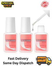 3Pcs Extra Strong Nail Glue for Acrylic Nails, Nail Glue with Brush for Nail Rep