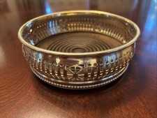 Coffret à vin Barker Ellis assiette en argent