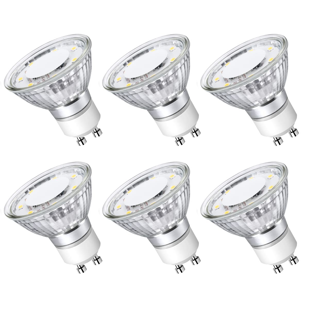 Lepro Non-Dimmable GU10 LED Light Bulbs, 6 Count (Pack of 1), Warm White