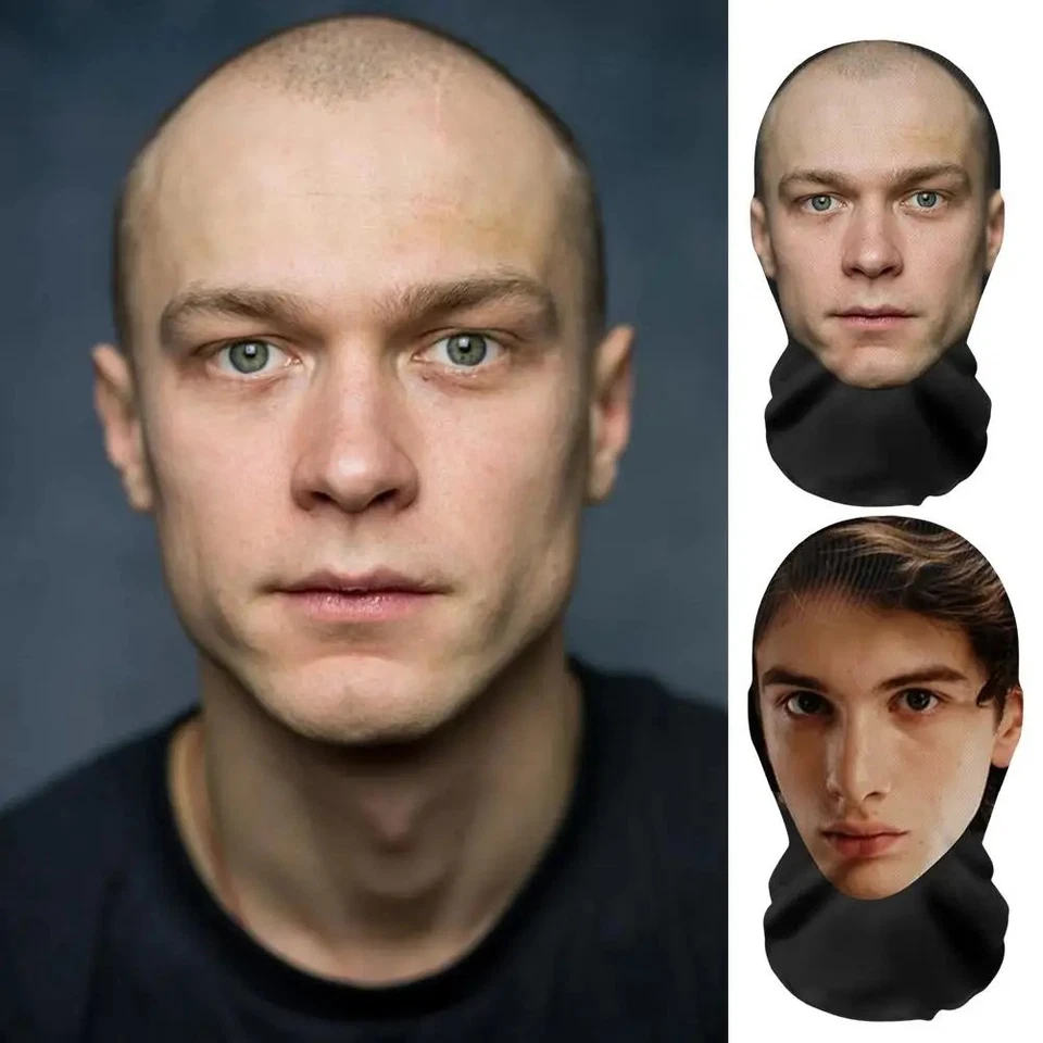 2025 New 3D Printed Mask Elastic Mesh Cosplay Headwear Hip Hop Fashion Full Face - Image 3 of 4