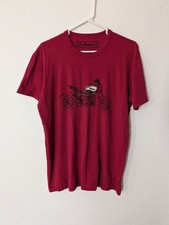 Indian Motorcycle T Shirt Mens Size M Red Graphic Short Sleeve Made In USA