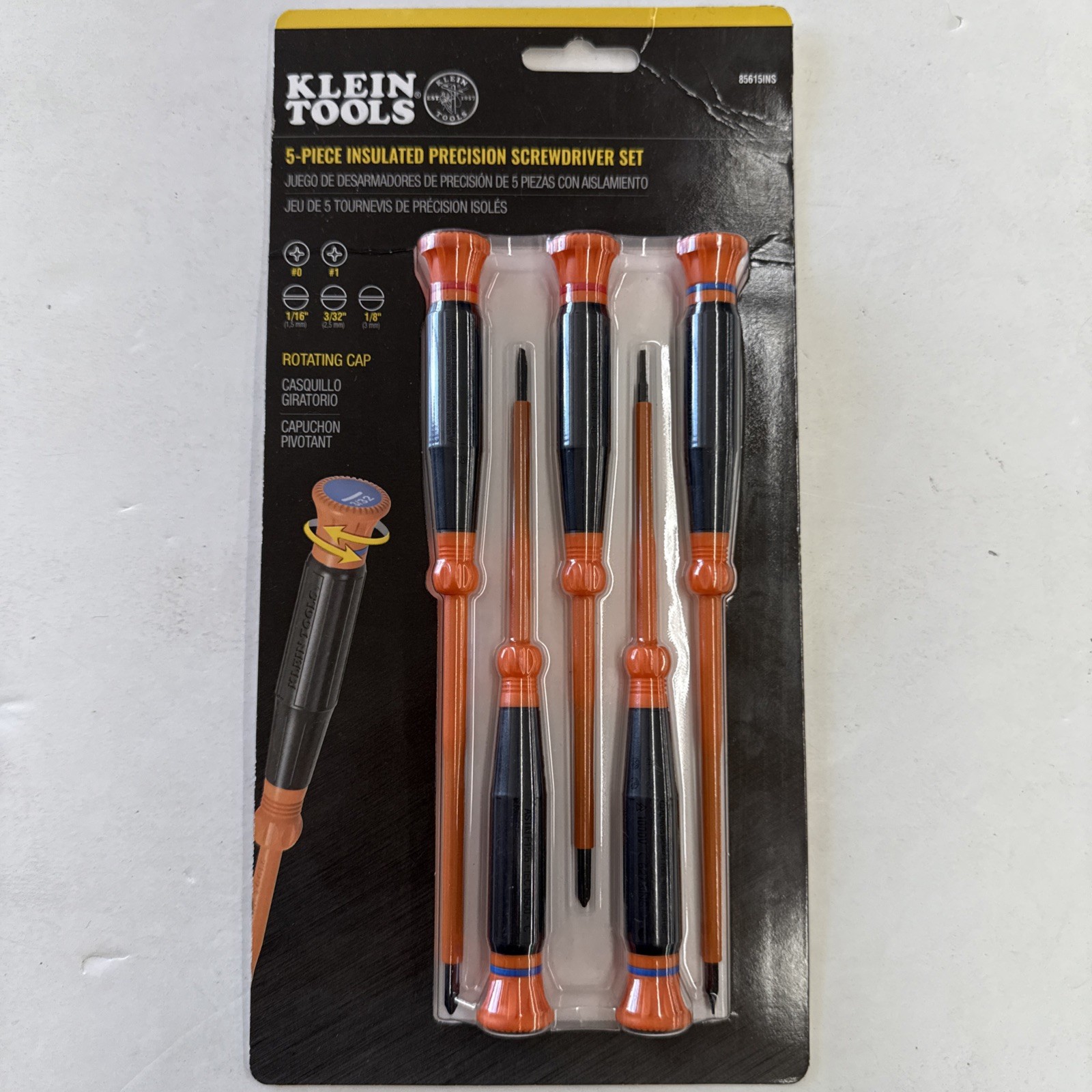 Klein Tools 5-Piece Insulated Screwdriver Set with Slotted and Phillips Tips 85615ins 8817