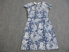 Brooks Brothers Red Fleece Dress Womens 2 Blue Paisley Fit & Flare Short Sleeve