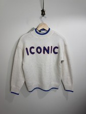 Image of Mint Velvet Cream Iconic Cosy Jumper UK S Relaxed Spell Out Wool Alpaca RRP £99
