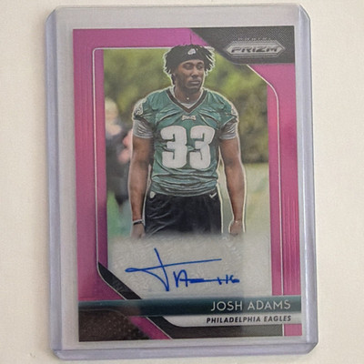 Panini 2018 Prizm Rookie Autographs Josh Adams #RA-JO Rookie Auto Eagles