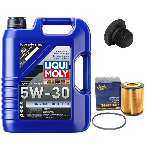 MotoröL Filter Set 5W-30 5 Liter + ÖLablassschraube FüR Opel Vectra B Sintra 2.5-image