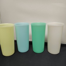 Lot Of Four Tupperware 6 Oz Tumblers Pastels Kids Cups Made In USA