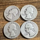 Washington Quarter 1941 Silver 25C Circulated Lot of 4 US Coins Business Strike