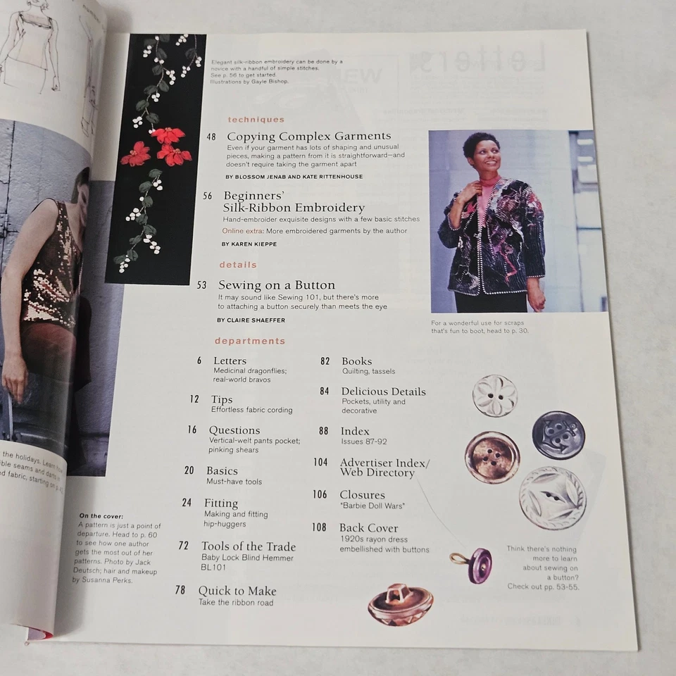 Threads Magazine January 2001 Number 92 Sewing Sequin-Covered Fabric - Image 3 of 4