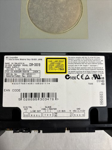 Vintage NEC CDR-3001B 48x Internal IDE CD-ROM Disk Drive @MB190 - Picture 4 of 6