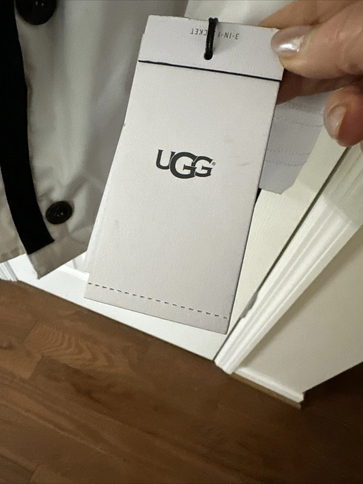 Parka Ugg Adirondack con chaleco a presión. Blanco/Negro Talla L Nuevo Foto 2 de 4