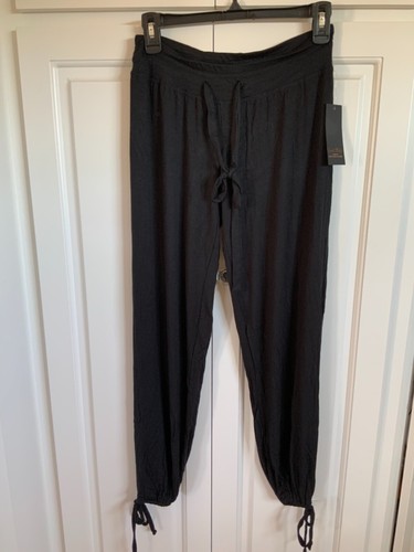 Black Drawstring Lounge Ankle Pants 
