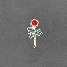 Realistic Red Rose Flower Sticker - Botanical Illustration Decal #4628