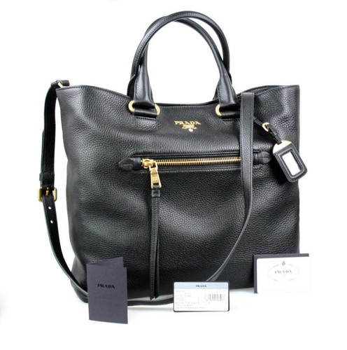 PRADA Leather Bag / Tote / Shopper / Handbag - BN2754 - Black - NEW