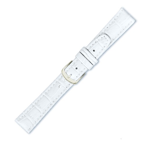 NEW Hadley Roma LS135 White Alligator Grain Genuine Leather Band