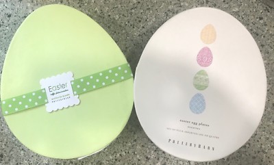 Pottery Barn Easter Egg Plates 2 Styles 2 Sets Of 4 Each Pink Yellow Blue Green