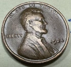 1924 1C BN Lincoln Cent Wheat Penny 3763N