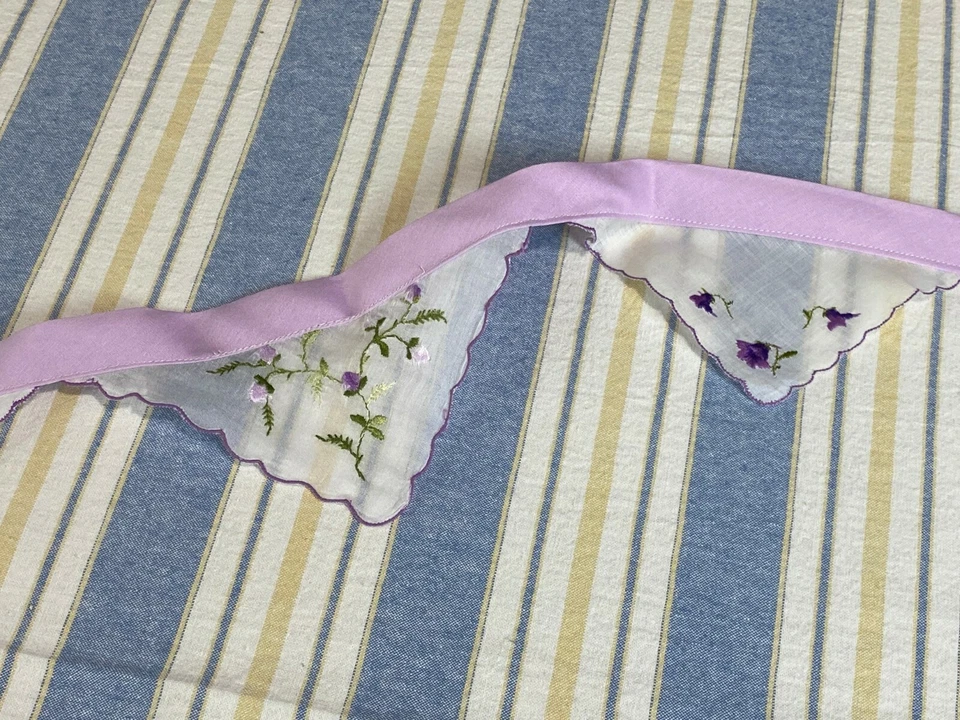 Pañuelo vintage guirnalda de banderines pañuelo banner hecho a mano flores rosas  Foto 3 de 4