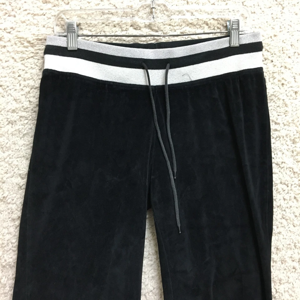 Pantalones Southpole Grandes Adultos Negros Terciopelo Joggers Bolsillos para el Sudor Informales Para Mujer L Foto 2 de 4