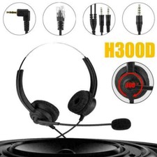Call Center Headphone Headset Noise Cancelling Corded Telephone Binaural Mic