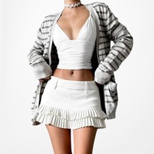 Vintage American Eagle Outfitters Beige Striped Knit Button Down Cardigan Size S