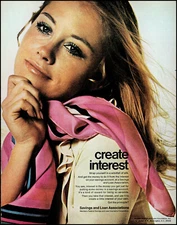 1969 Cybill Shepherd 19 y/o Savings & Loan Association retro photo print ad LA20