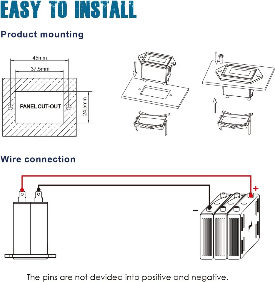 AC 110V 120V 220V 230V 250V Hour Meter, Data Storage For ZTR Lawn Mower Forklift - Image 4 of 4