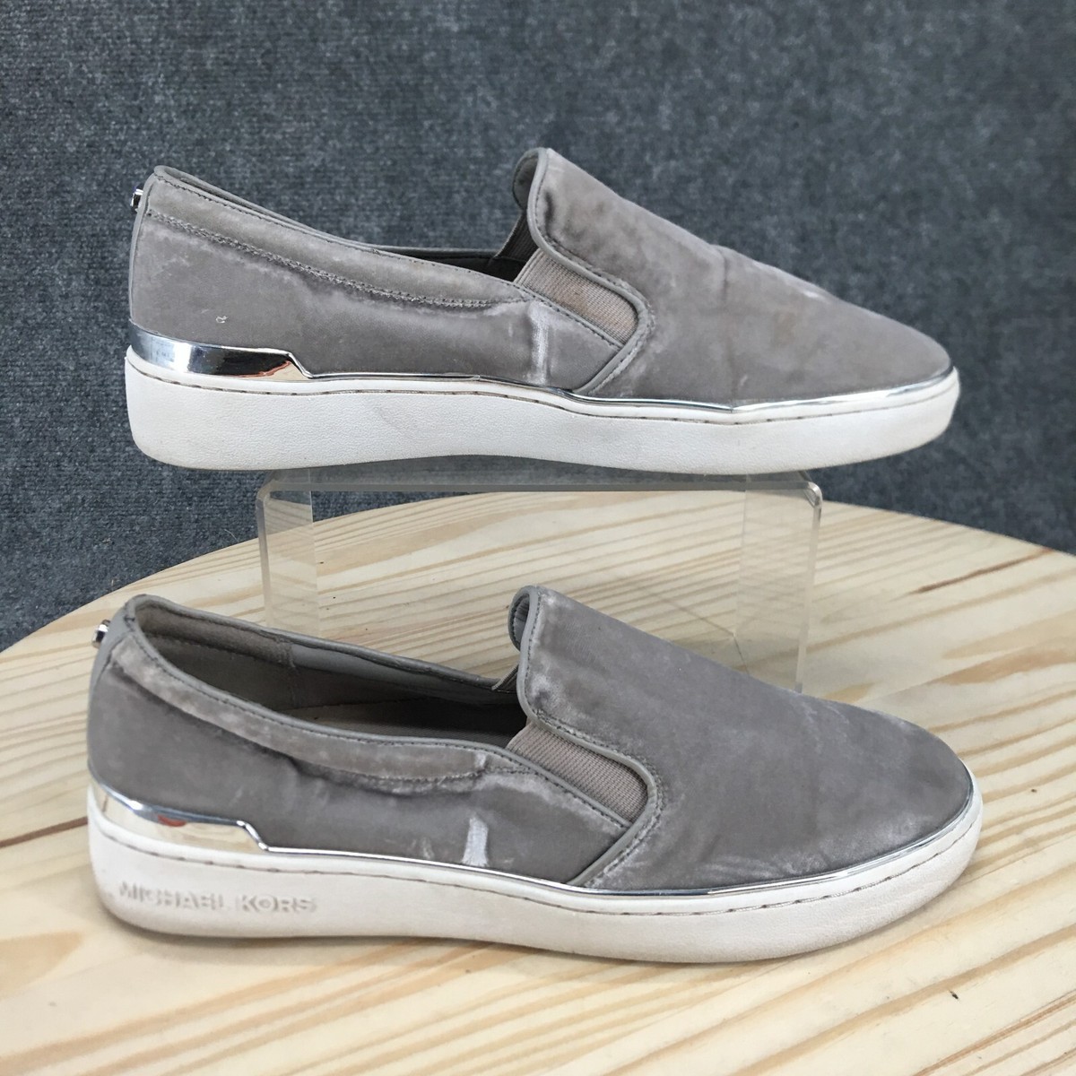 Michael Kors Shoes Womens 10 M Kyle Slip On Sneakers Gray Comfort Casual  Low Top