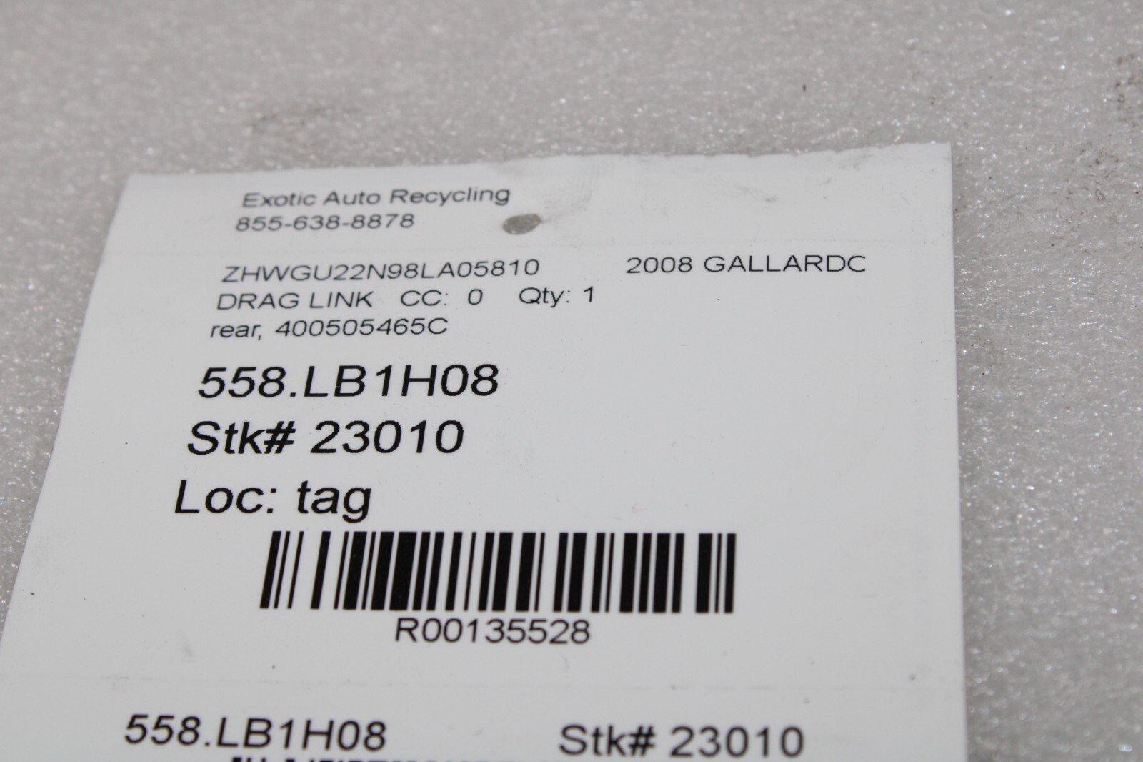 Lamborghini Gallardo, Coupe, Spyder, Rear Stabilizer Link, Used, P/N 400505465C