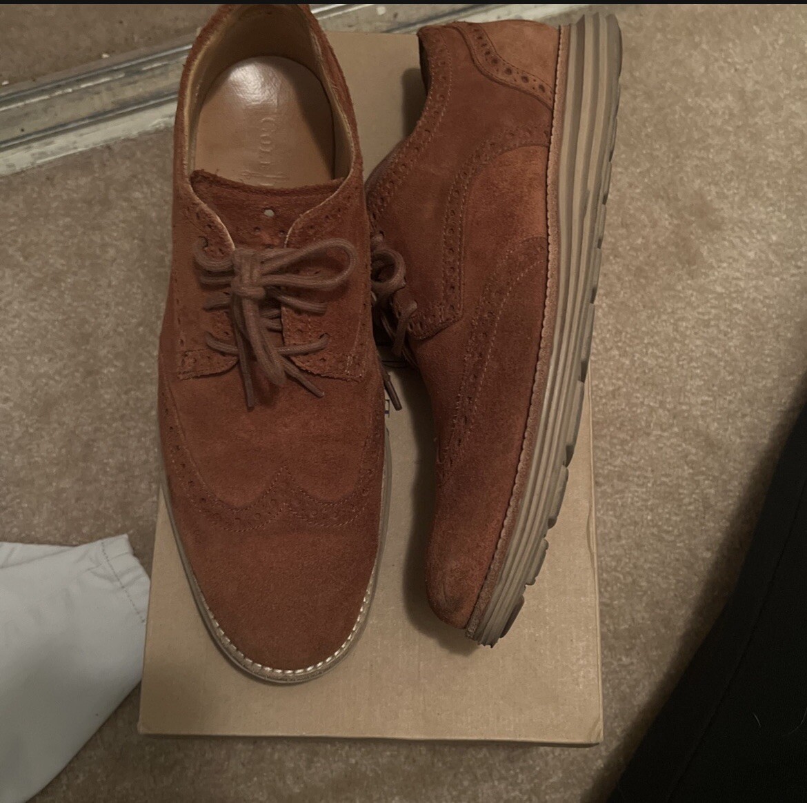 Cole Haan Lunargrand Wingtip Mens Woodbury/Gum Suede