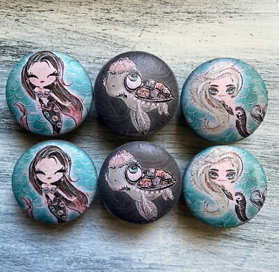 chinese dress ladies Set of 6 White Painted Cast Iron Mermaid Drawer Pull Cabinet Knob Rust   Zeckos