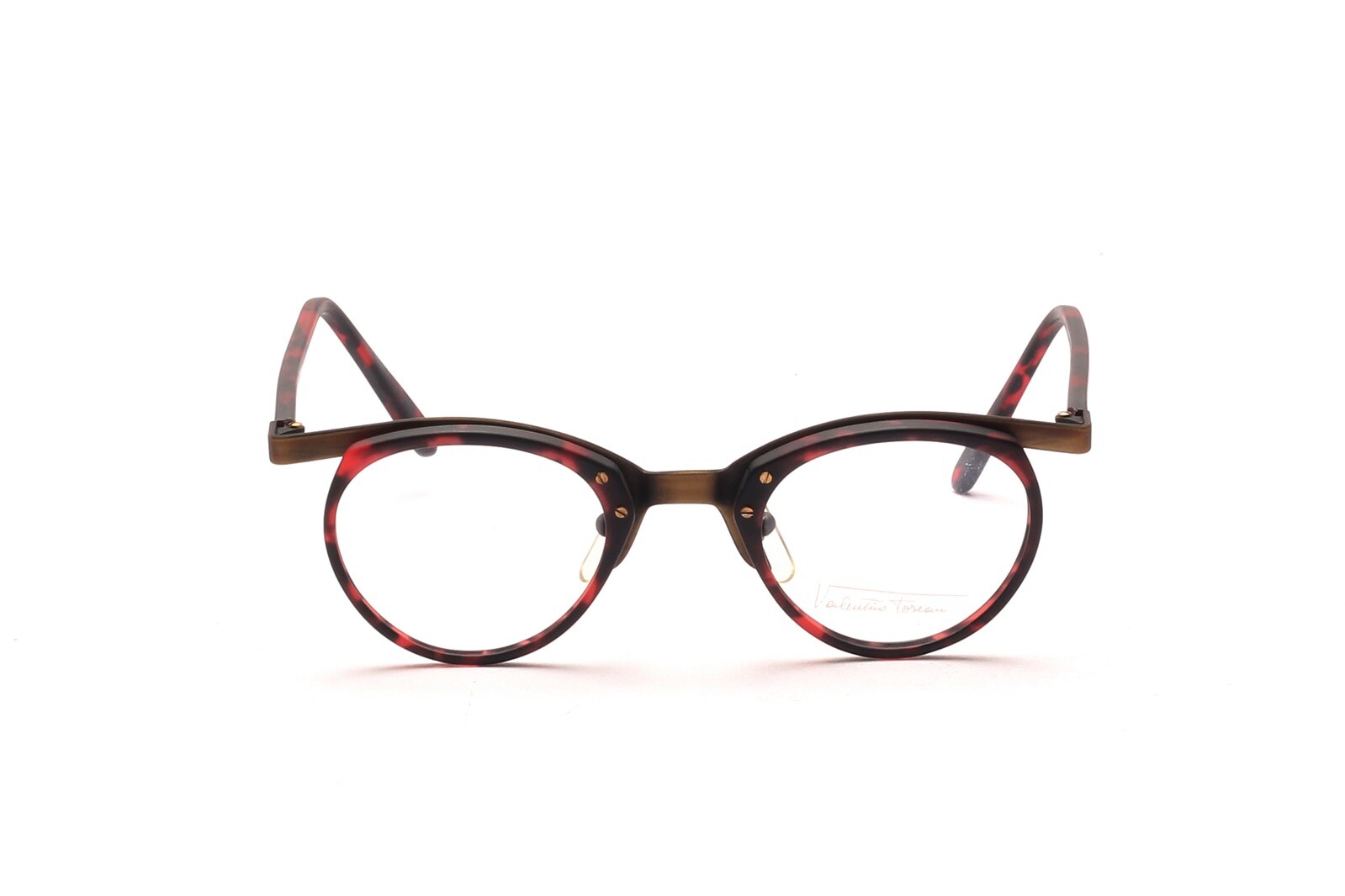 Валентино Тоскани Брилле Фассунг Металл Ацетат Италия Панто Альтголд Рот Унисекс